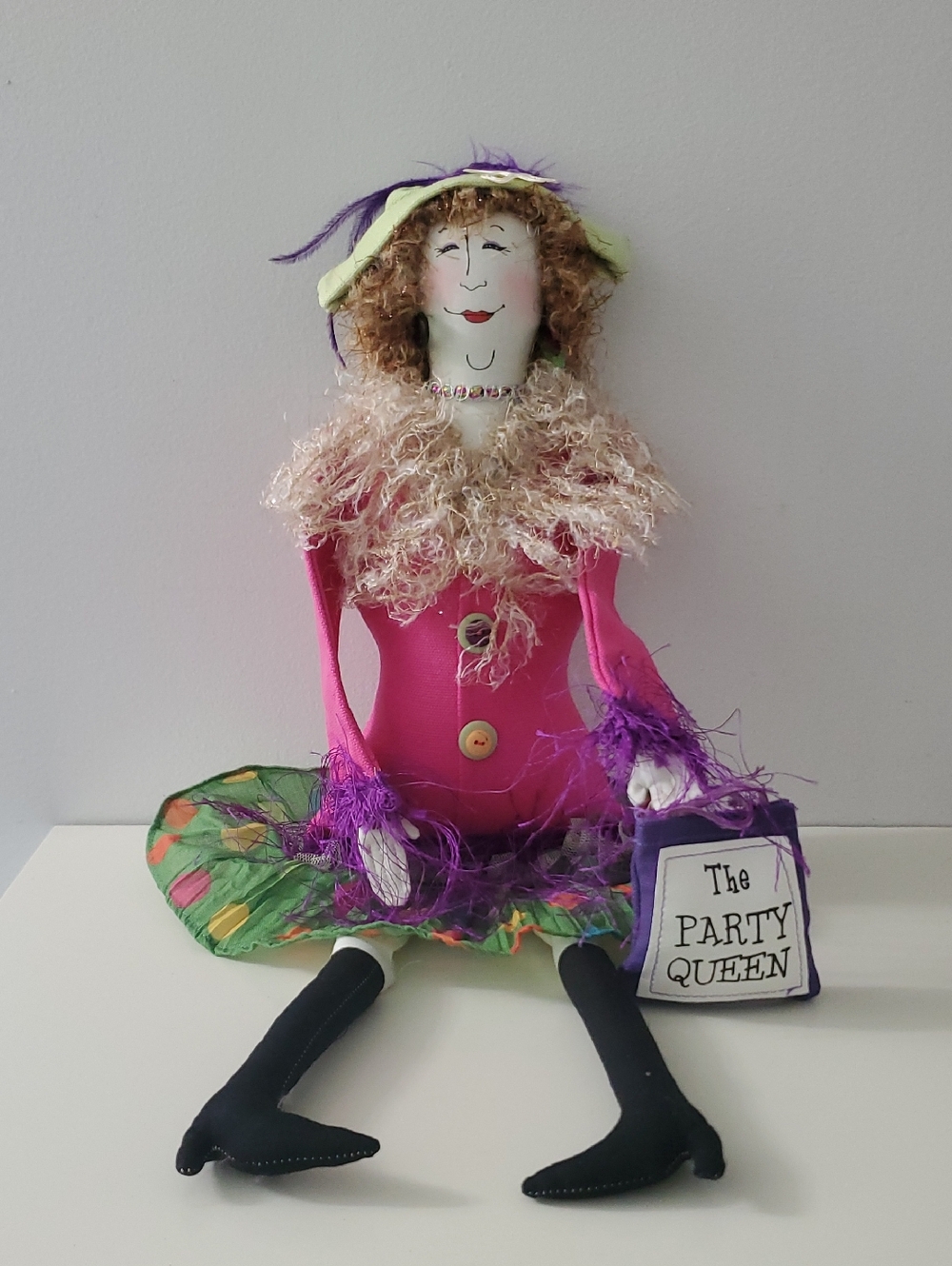 Confetti Arts Studio Dianne Adam Collection "The Party Girl" Cloth Doll VTG 2004